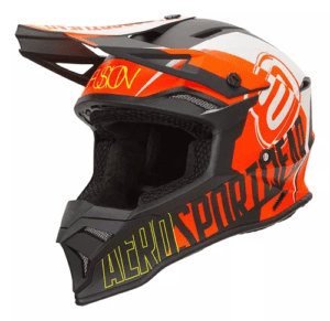 capacete motocross asw fusion 2.0 cor preto laranja branco
