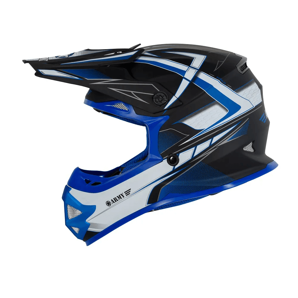 capacete infantil de motocross Army Patriot Jr Blade azul