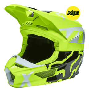 capacete infantil motocross fox v1 mips bnkr fluorescente