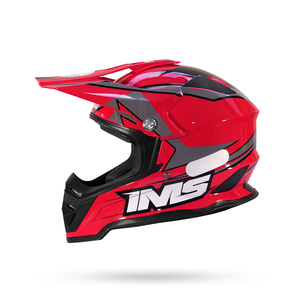 Capacete infantil motocross IMS army vermelho