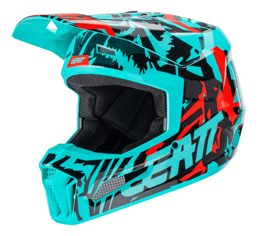 capacete infantil de motocross Leatt Moto 3.5 aqua preto