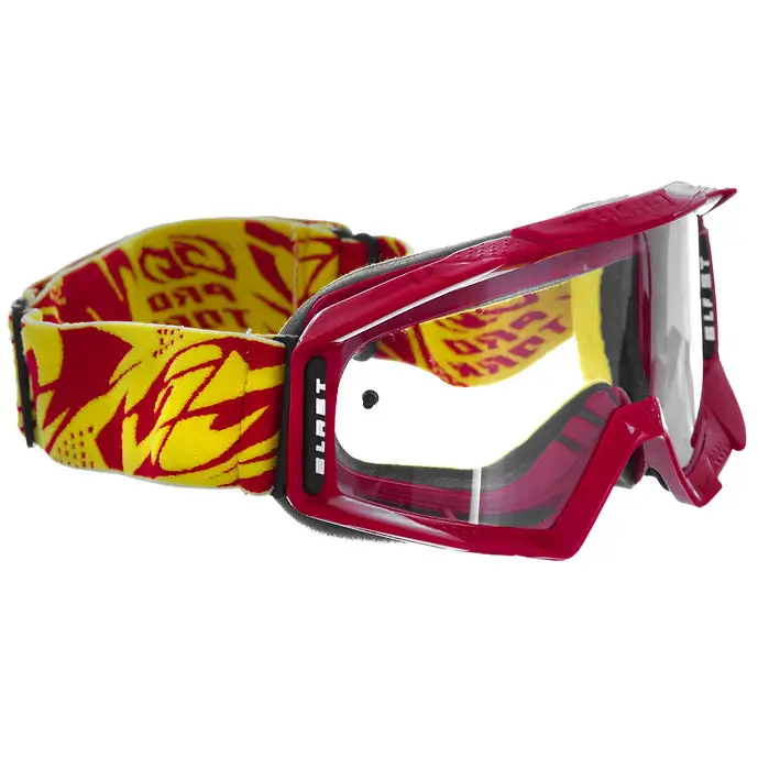 óculos de motocross Pro Tork Blast cor vermelho lente transparente