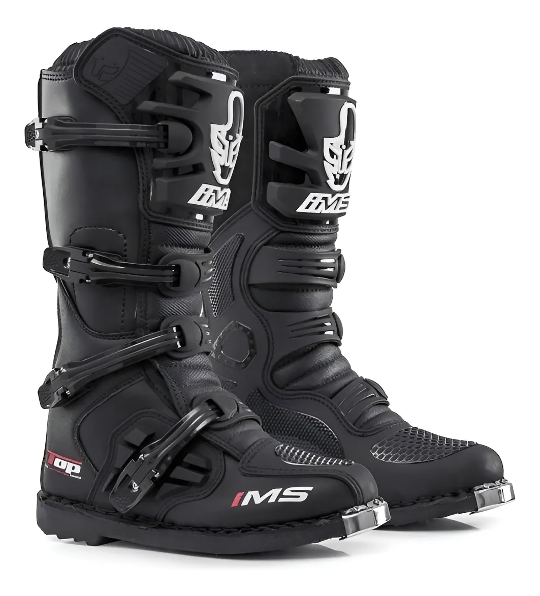 fotografia da bota de motocross IMS Top cor preto