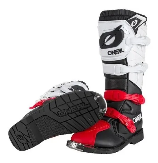 fotografia da bota de motocross Oneal Rider Pro cor vermelha