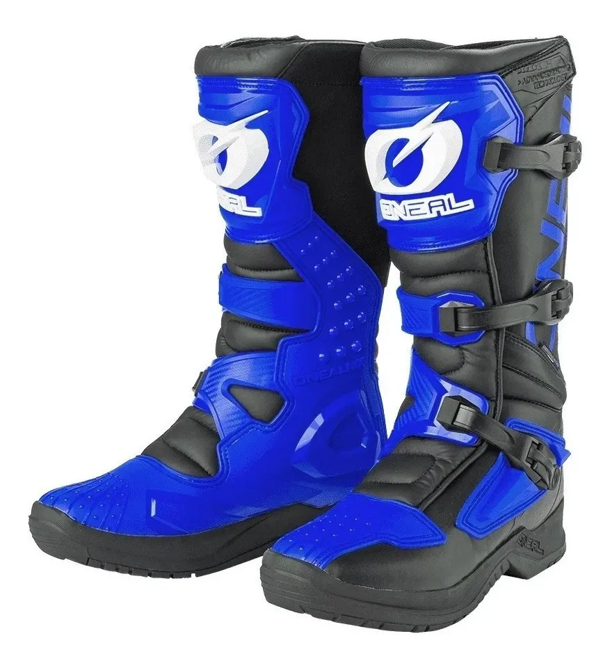 fotografia da bota de motocross Oneal RSX cor azul